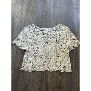 Express Open Knit Floral Top Y2K Dainty Fairy Boho Festival Coquette Feminine